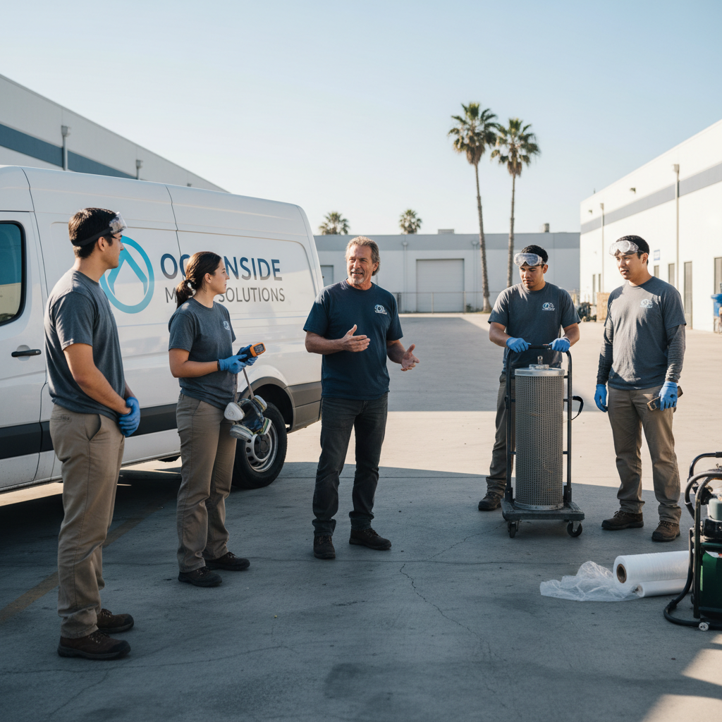 The Oceanside Mold Remediation team at work in Oceanside